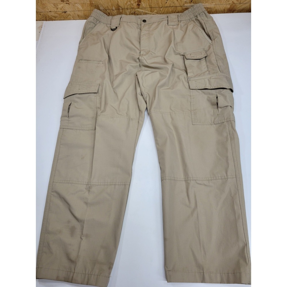 Mens Khaki Cargo Pants Ripstop Utility Hiking Work Outdoor Tactical Beige...